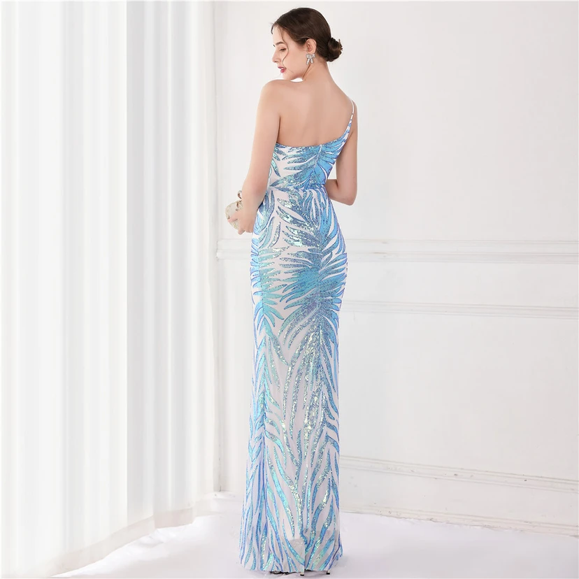 New Sequin Sequin Fairy Celebrity Party Party Evening Dress Sexy Long Toast Dress Bride view 36