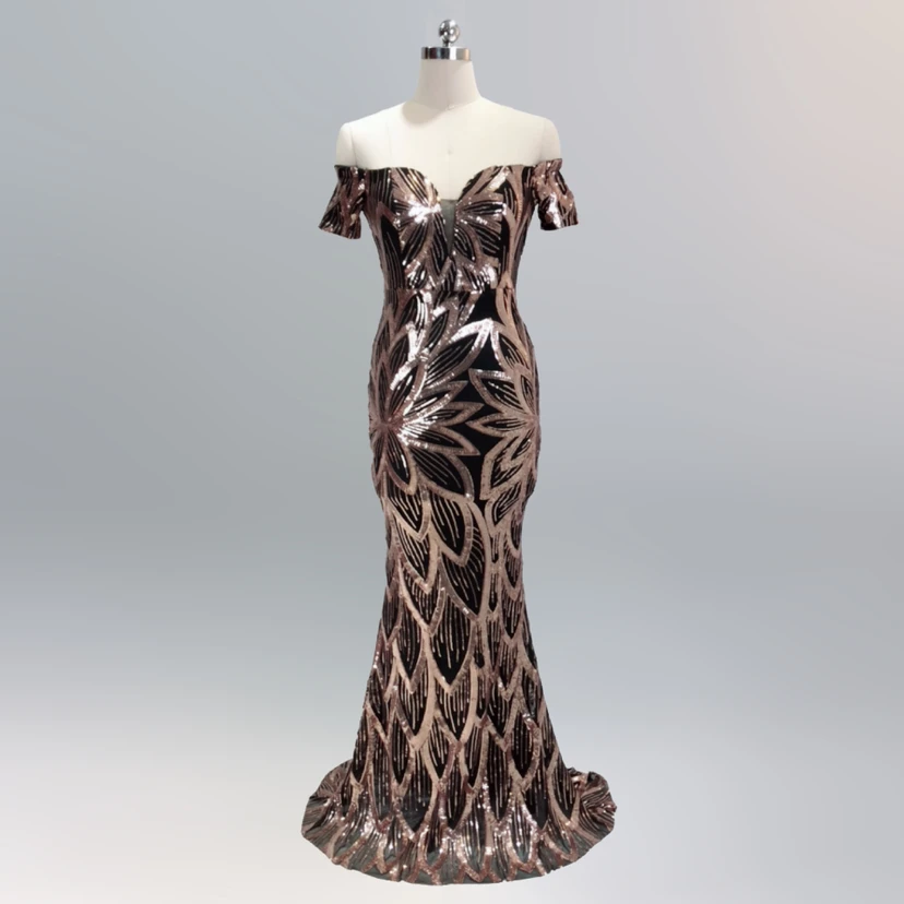 Vestido asimétrico largo de cola de sirena con lentejuelas, vestido de noche que estiliza la figura, vestido de gala, vestido de anfitriona view 10