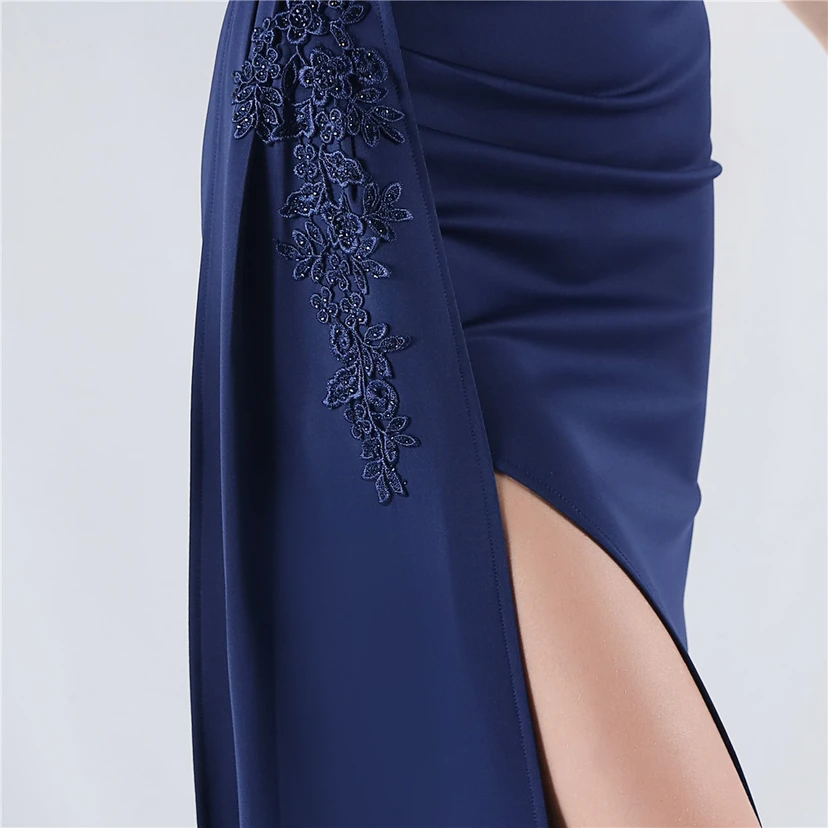 Schweres, mit Diamanten und Blumen besetztes, tailliertes Abendkleid aus Satin mit Fischgrätmuster und Perlenbesatz für Jahrestreffen und Hochzeiten view 50