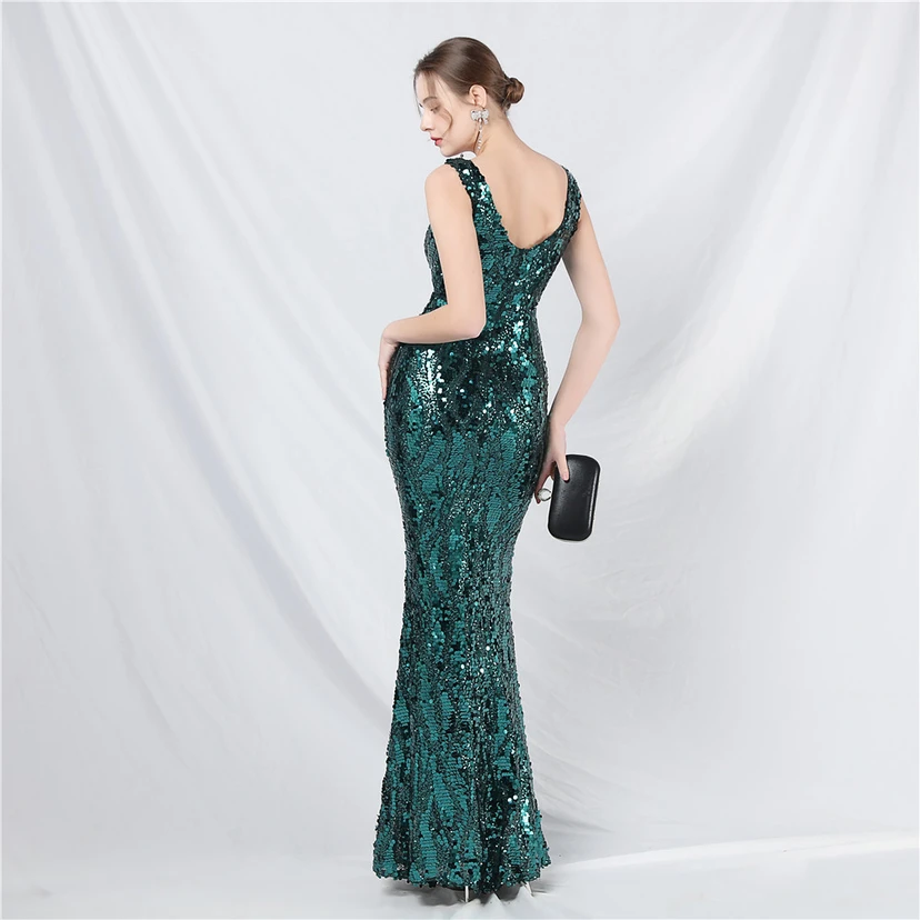 Robe de soirée longue à sequins irisés, nouvelle création view 46