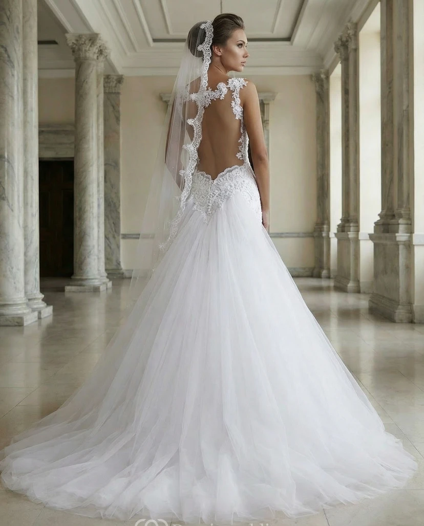 Mermaid Bridal Detachable Dress with Matching Wedding Veil view 2