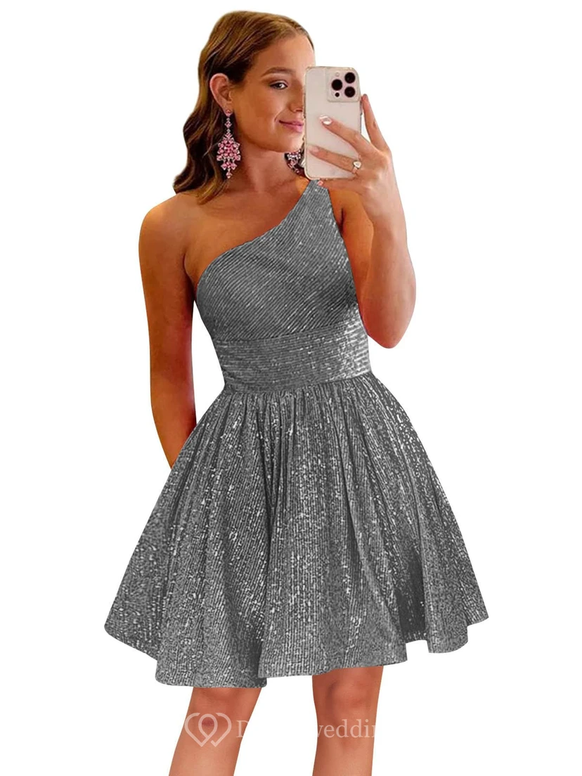 Burgunderfarbenes, einseitig schulterfreies Pailletten-Cocktailkleid view 23