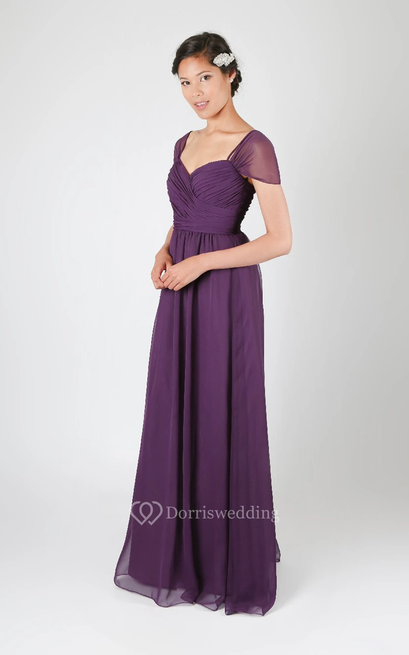 Straps Graceful Long Spaghetti Dress With Adjustable Sleeves view 3
