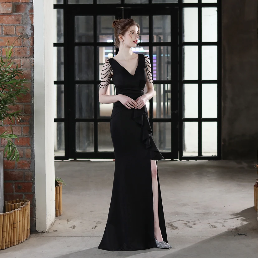 Toast Dress Bride Long Sling Thank-You Banquet Slim Fishtail Skirt Wedding Car Model Exhibition Dress view 13