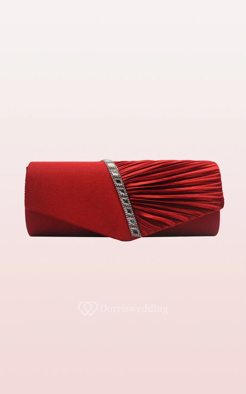 Rhinestone Satin Clutch view 3
