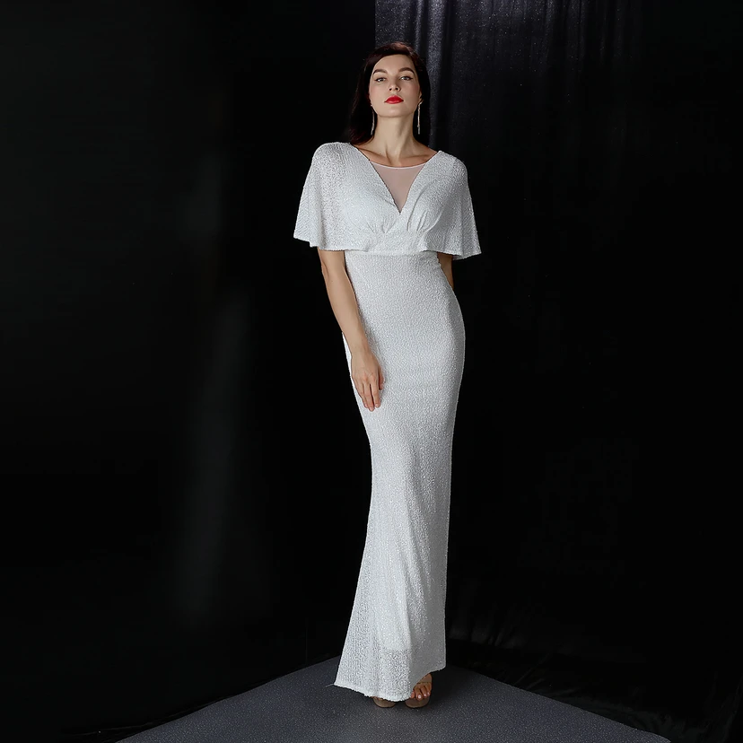 Elegantes Abendkleid mit Polyestergarn, Quasten, Pailletten und Fischschwanzsaum für Damen im Herbst view 5
