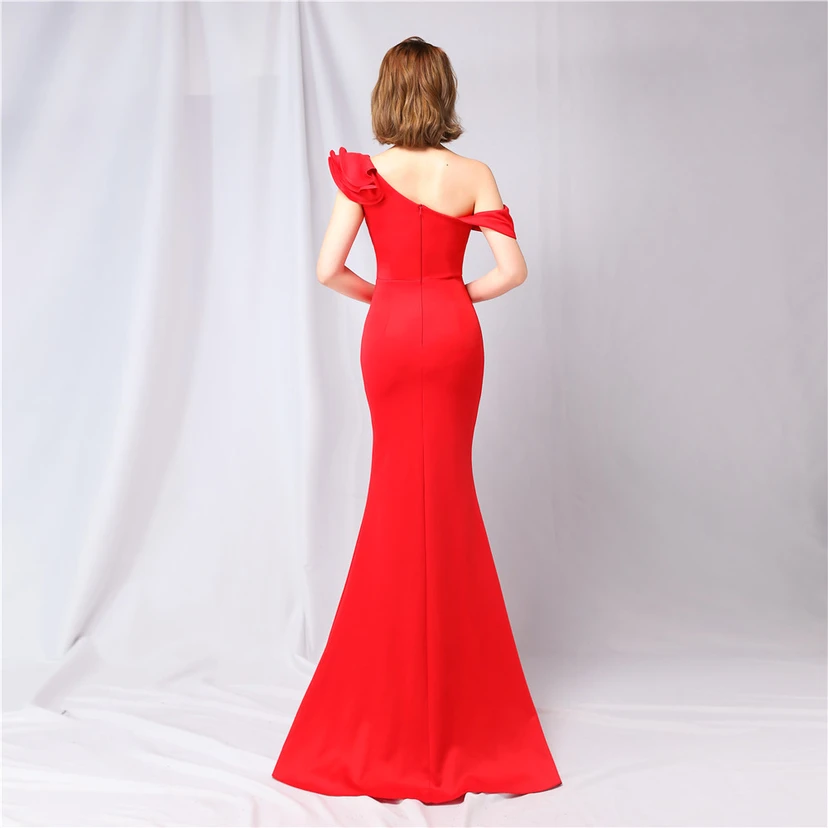 Sechsfarbiges, einseitig schulterfreies Abendkleid für festliche Anlässe, langes, elegantes, figurbetontes und sexy Meerjungfrauenkleid view 32