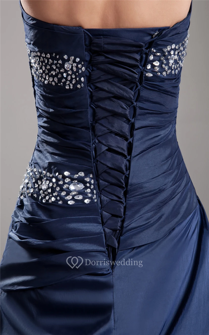 A-Line Taffeta Ball Gown With Ruching and Beading view 7
