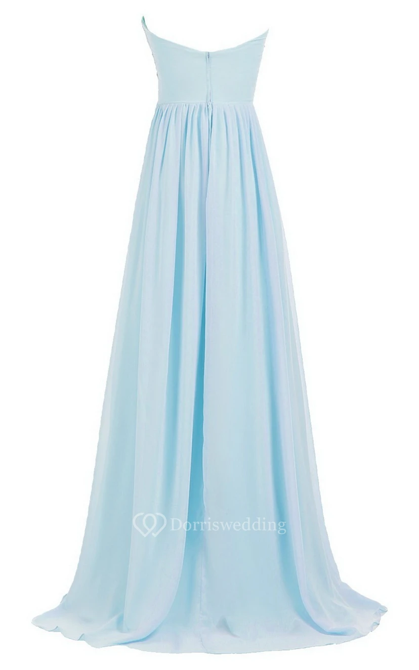 Sweetheart Empire Long Gown With Sequined Bodice view 17