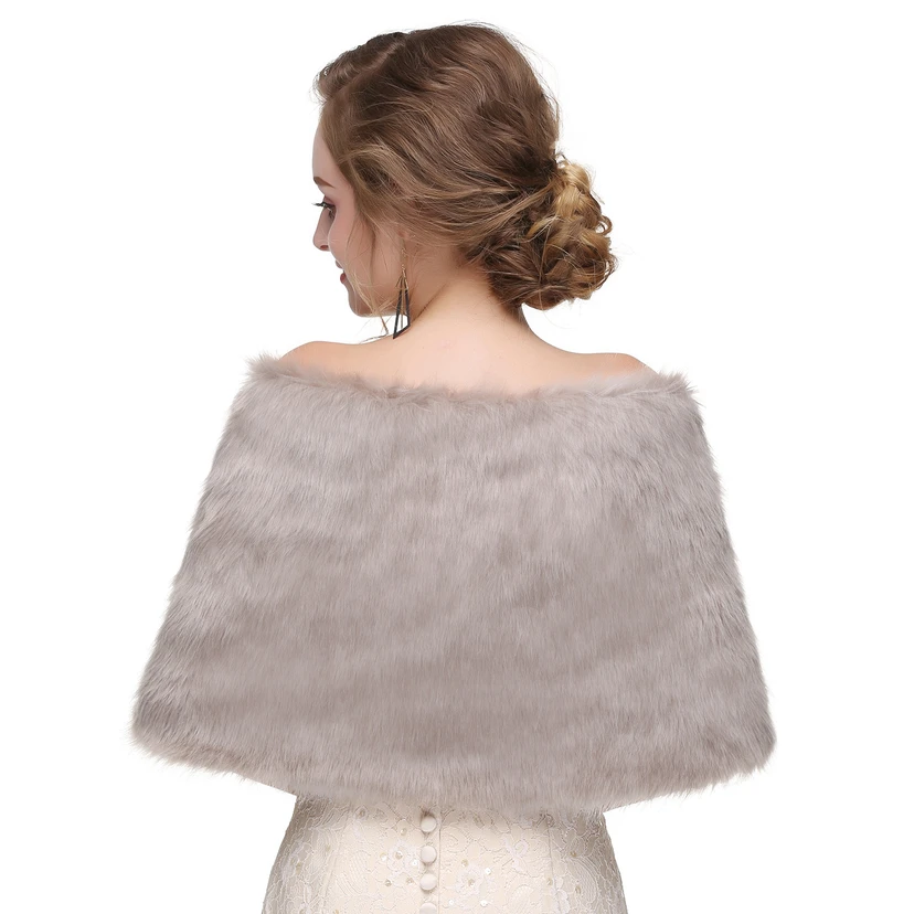 Bridal Winter Warm Wool Cape High-End Fur Wedding Dress Fox Fur Waistcoat view 4
