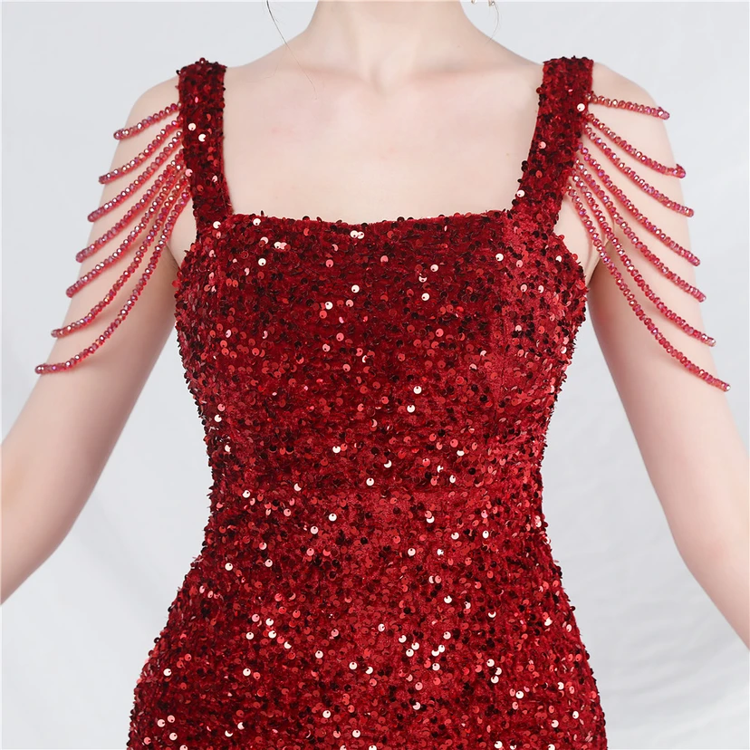 Craft Sequined Velvet Bottom Imitation Handmade Fantasy Sequin Evening Dress Daily Mini Dress view 39