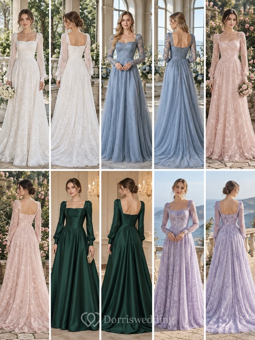 Long Sleeve A-Line Formal Gown Dress Occasion Variation Five