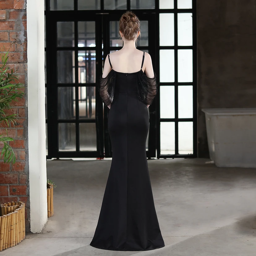 Toast Dress Bride Long Sling Thank You Banquet Slim Fishtail Skirt Wedding Car Model Exhibition Dress view 6