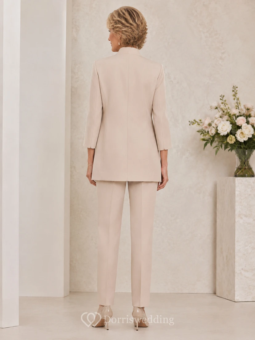 Champagne Tailored Mother Pantsuit Champagne Scoop Jewel Jumpsuit Ankle-length view 2