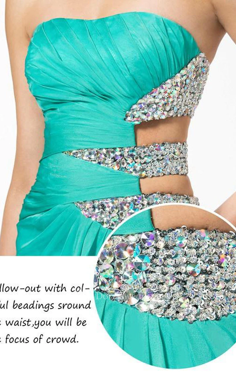 Sexy A-line Floor-length Strapless Sequins Prom Dress view 6