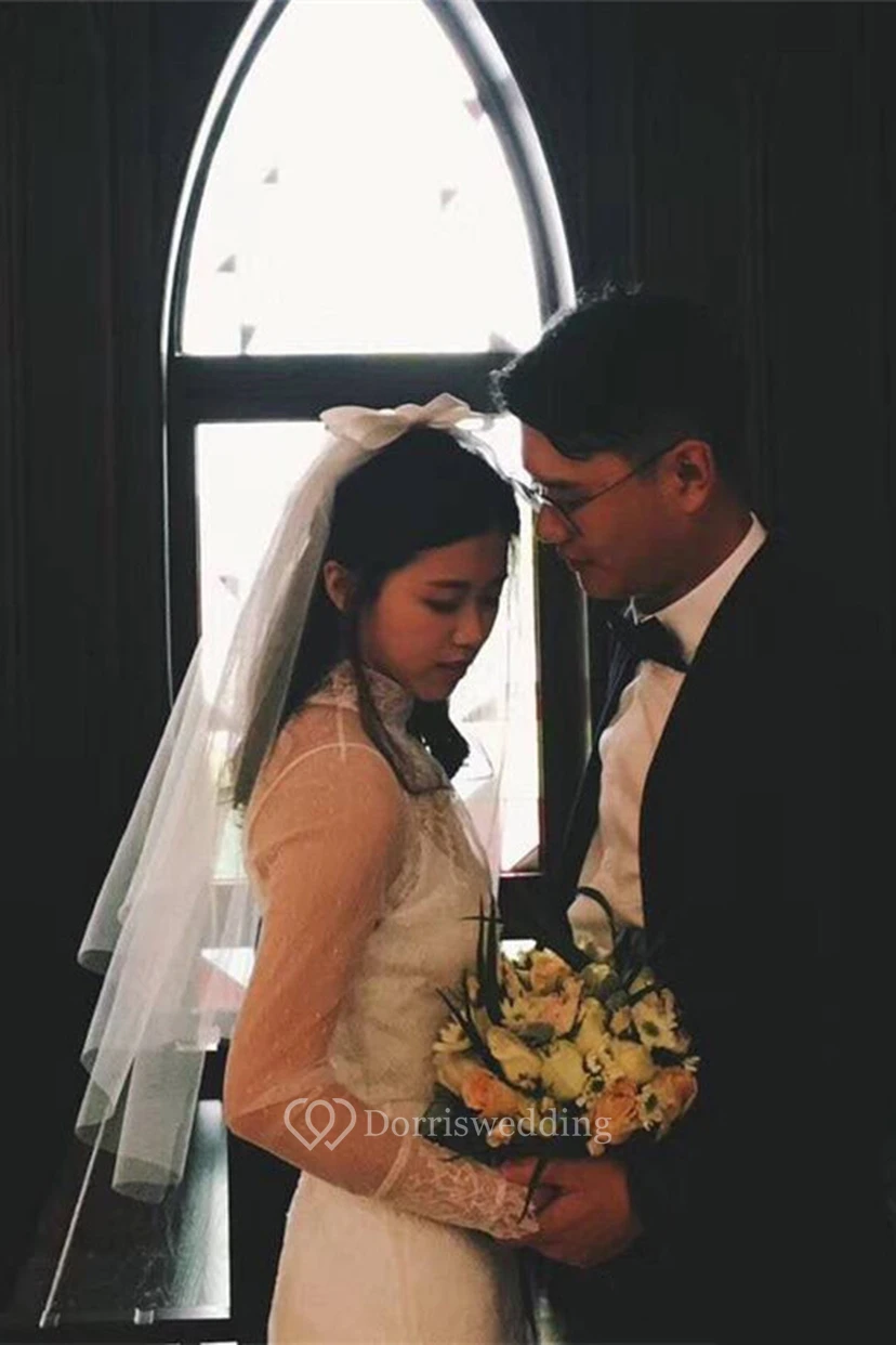 Simple Wedding Veil With Bow view 2