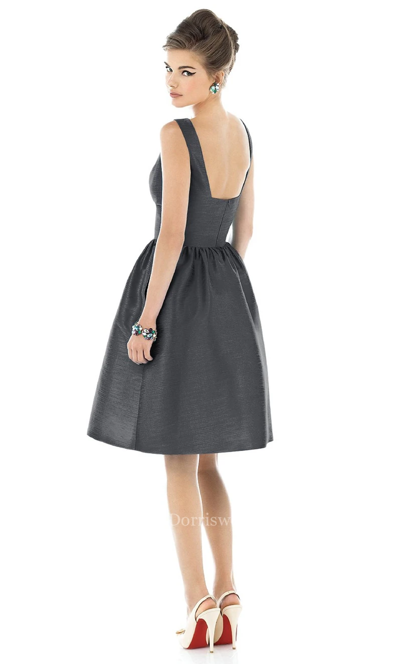 A-Line Wonderful Short Dress With Zipper Back view 3
