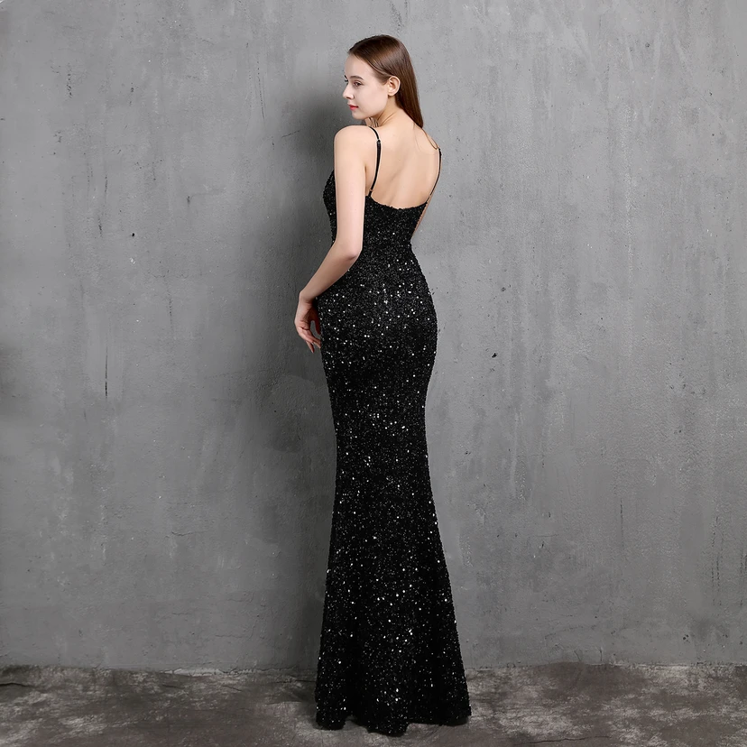 Vestido de fiesta de noche elegante y ajustado con lentejuelas coloridas de Heavy Craft para celebridades. view 6