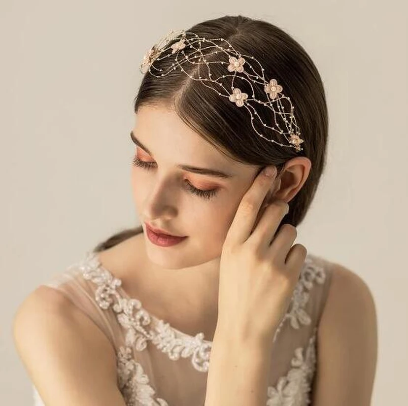 Diademas originales hechas a mano al estilo coreano con pequeñas flores view 2