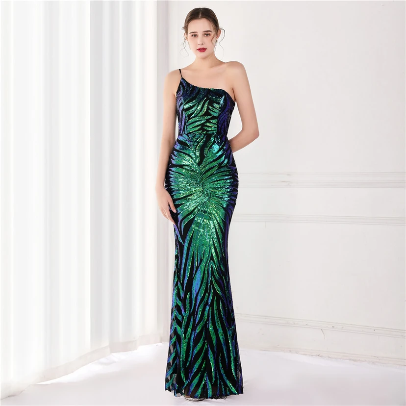 New Sequin Sequin Fairy Celebrity Party Party Evening Dress Sexy Long Toast Dress Bride view 10