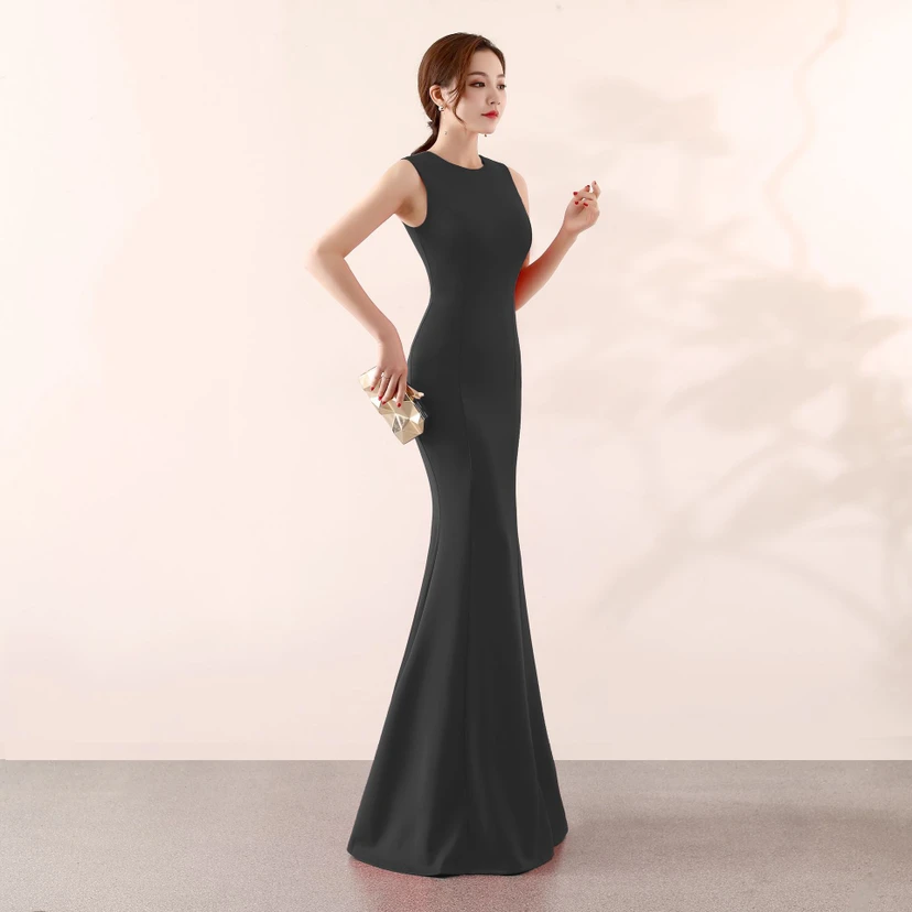 Robe de soirée élégante sirène pour mariée, longue et élégante, idéale pour un banquet ou des fiançailles. Jupe longue pour femme. view 5