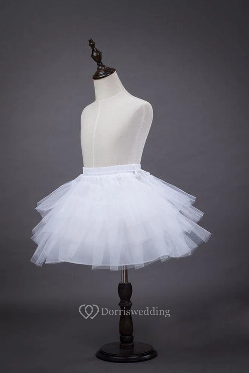 Short Style Three-layer Net Flower Girl Petticoat Wedding Dress Skirt Petticoat view 3
