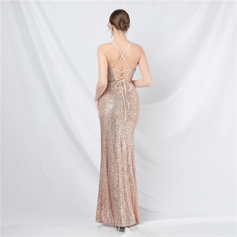 Palace Style Fishbone Waist Heavy Beading High-End Evening Dress view 6