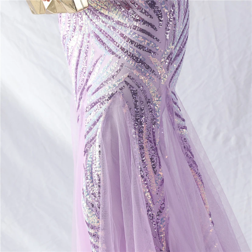 Layered Beads Spliced ​​Mesh High-End Evening Dress view 53