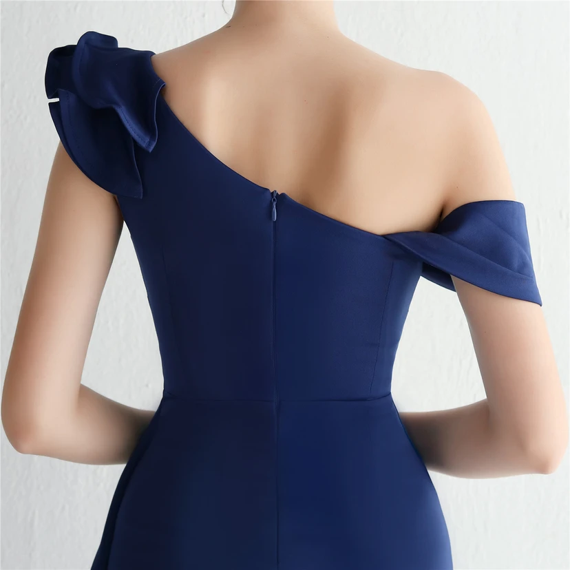 6 Farben One Shoulder Bankett Abendkleid Mode Party Langes Elegantes Schlankes Sexy Meerjungfrauenkleid view 7