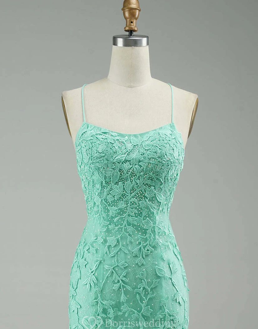 Lace Spaghetti Sheath Tulle Casual Dress view 11