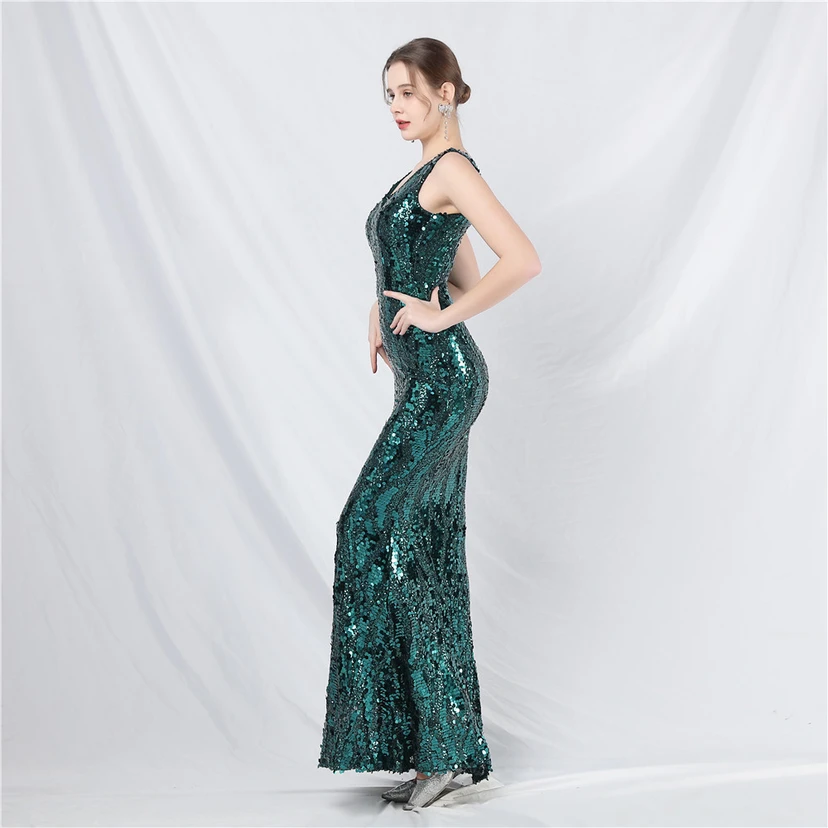 Robe de soirée longue à sequins irisés, nouvelle création view 43