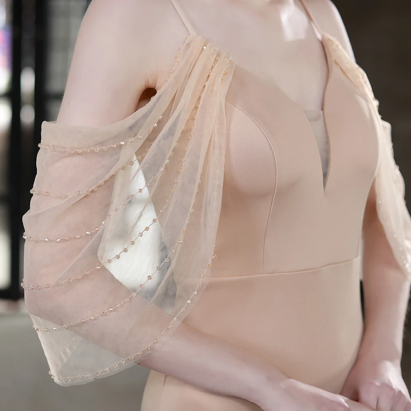 Toast Dress Bride Long Sling Thank You Banquet Slim Fishtail Skirt Wedding Car Model Exhibition Dress view 35