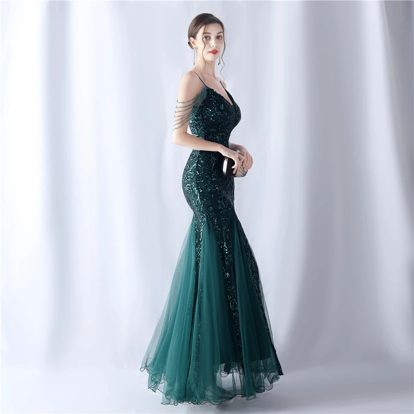 Robe de soirée haut de gamme en maille perlée et ornée de perles, modèle 3034. view 32