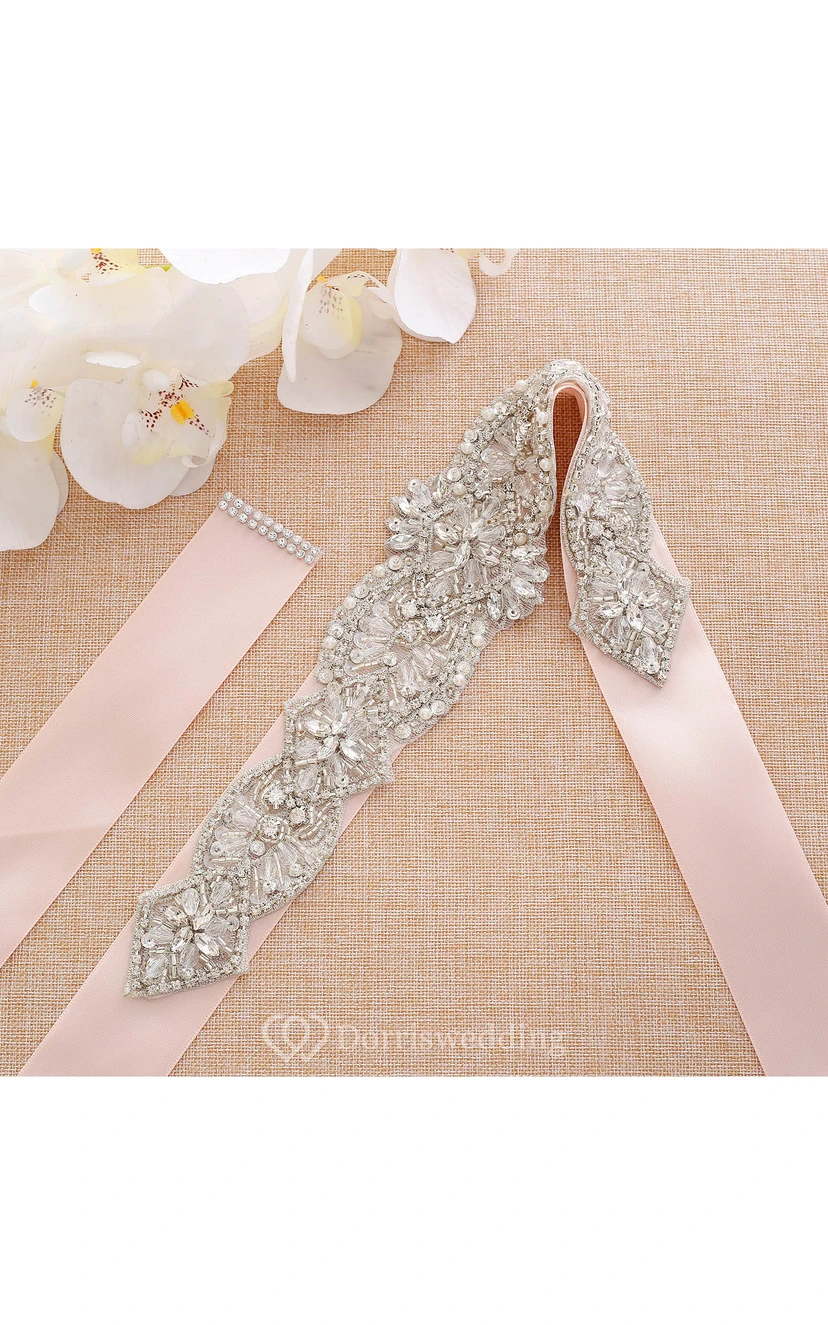 Bridal Crystal Appliqued Belt view 2