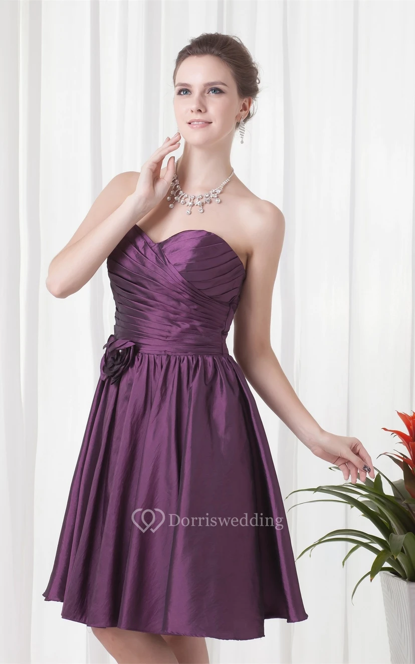 Stunning Sleeveless Floral a Line Midi Bridesmaid Dresses view 5
