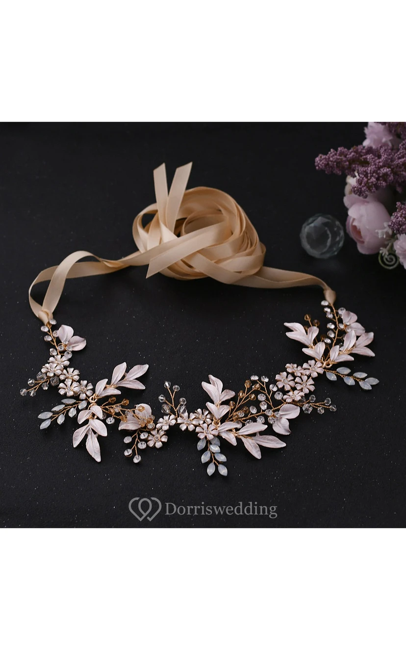 Elegant Organza Beaded Belt view 3