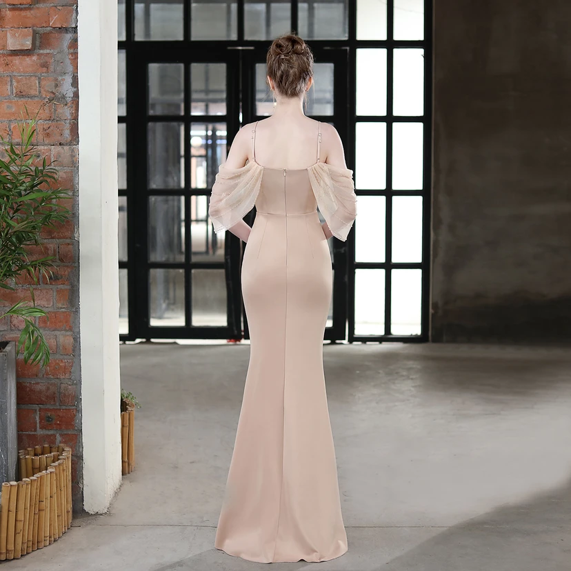 Toast Dress Bride Long Sling Thank You Banquet Slim Fishtail Skirt Wedding Car Model Exhibition Dress view 33