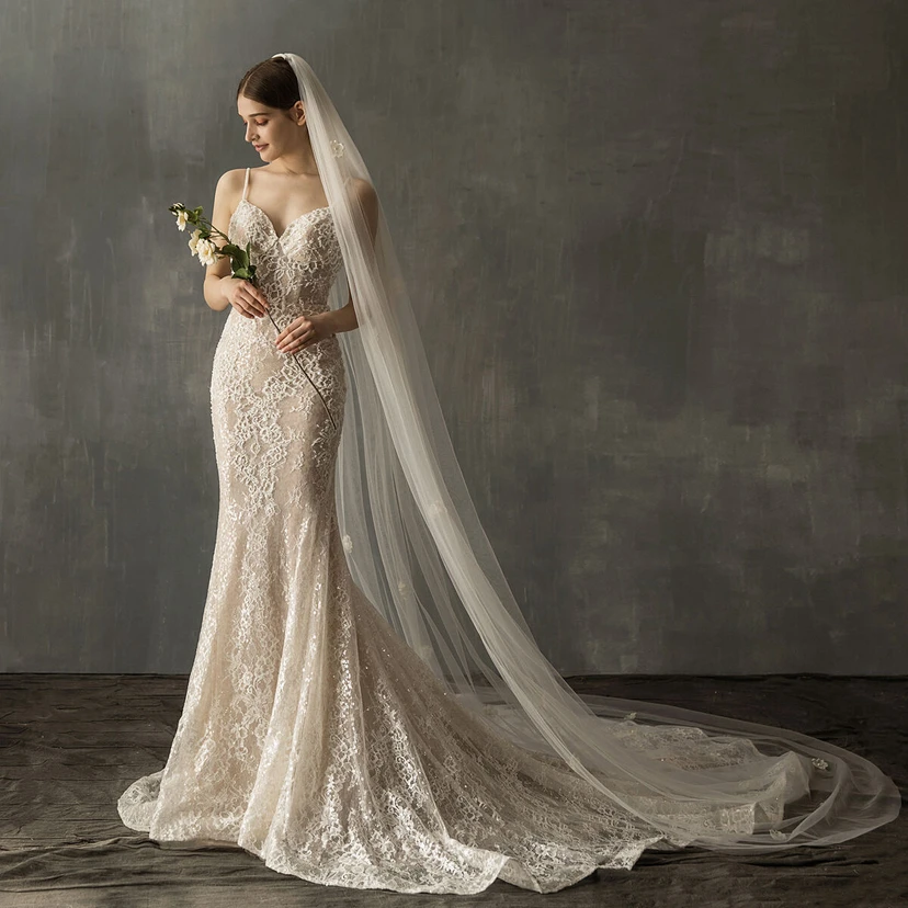 Fairy Cathedral Tulle Veil with Flowers