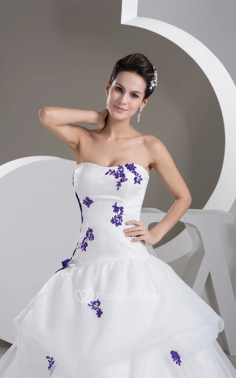 Sweetheart Ruffled Wrap and Ball-Gown With Lace view 3