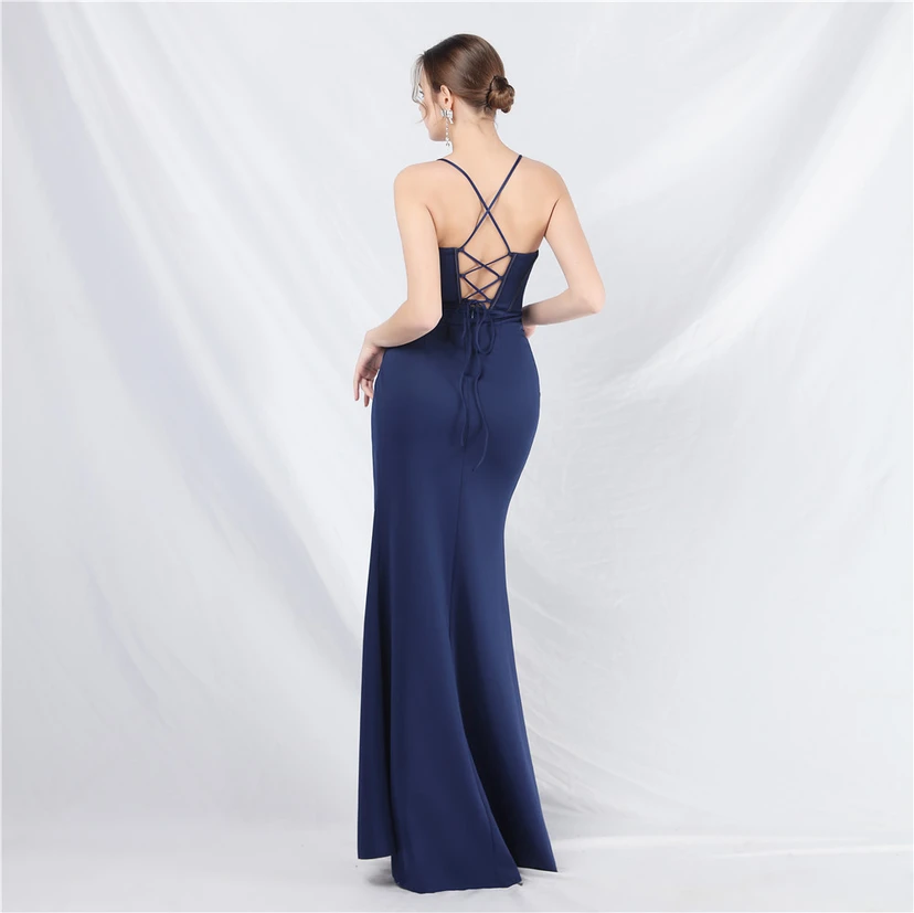 Vestido de noche de alta gama con tirantes y chaleco tipo espina de pescado Palace view 64