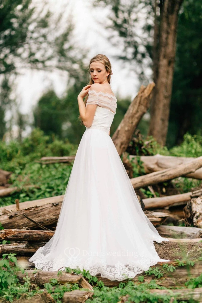 Sweetheart Tulle A-Line Dress With Lace Decoration