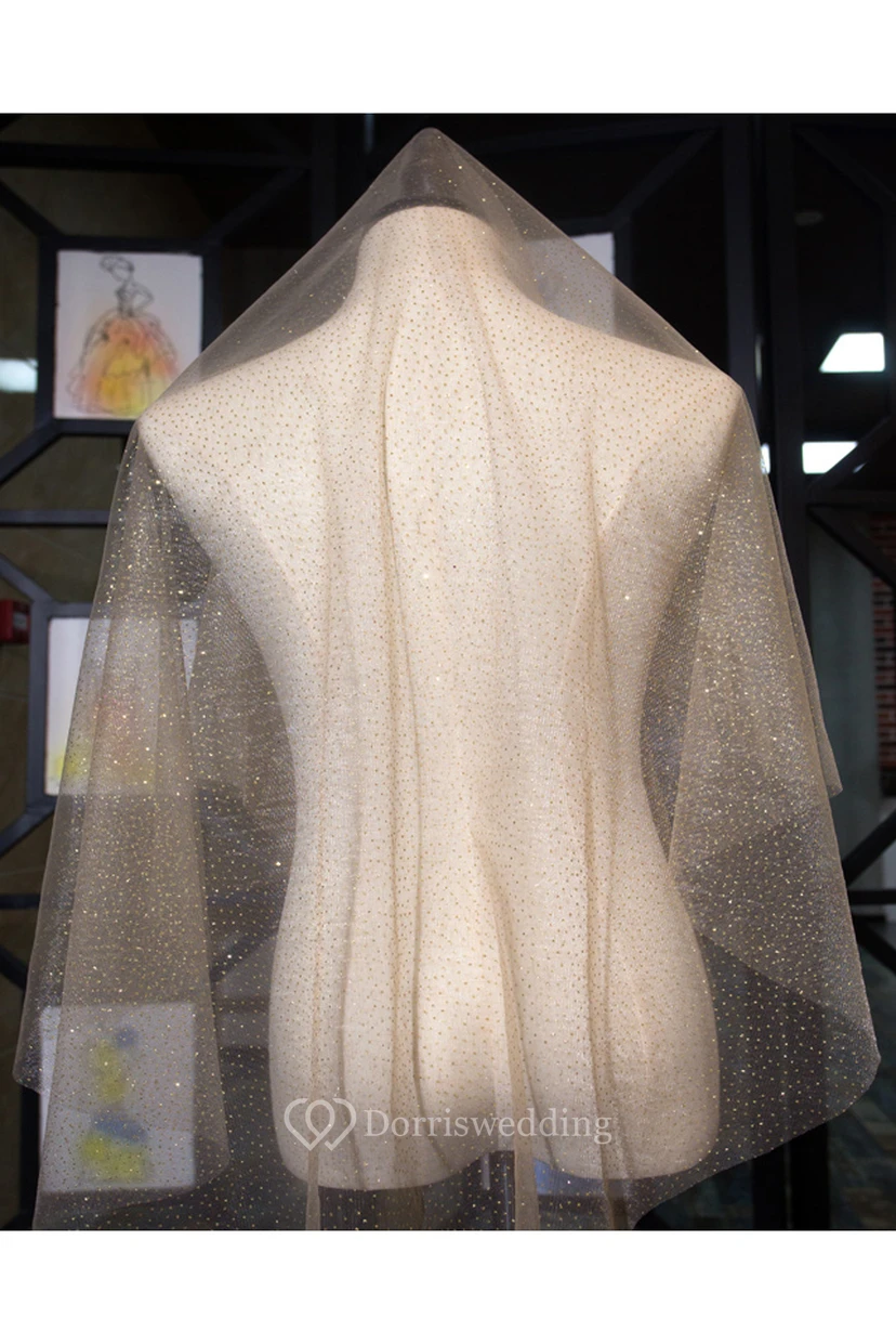 Bright Flashing Fingertip Wedding Veil view 2