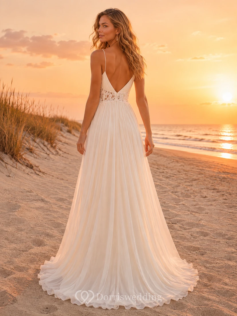 Spaghettiträger-Chiffon-Strandkleid im Boho-Stil view 2