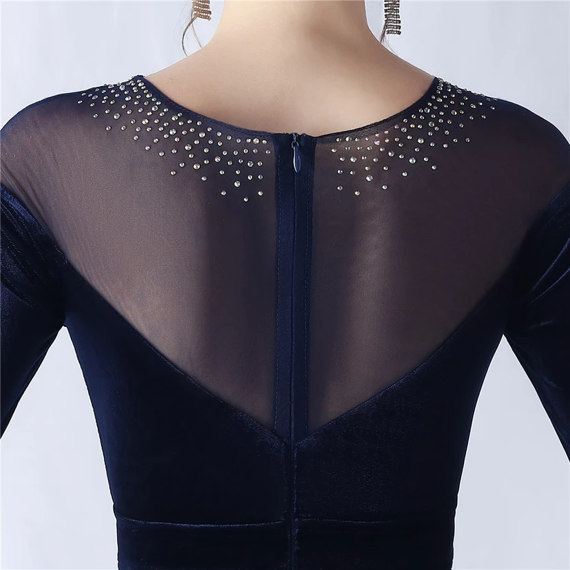 Long-Sleeved Fishtail Evening Dress High-End Atmosphere Elegant Banquet Temperament Velvet Aura Queen view 16