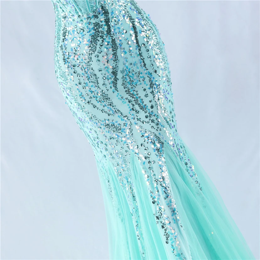 Craft Beading Mesh Sequins Evening Dress Annual Meeting Performance Host view 9