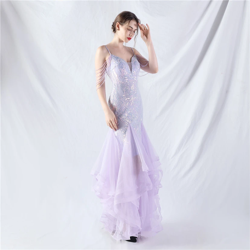 Handgefertigte Perlen, festes Netz, Positionierungsblumenperlen, Spleißnetz, heißes Tanz-Feier-Performance-Kleid view 63