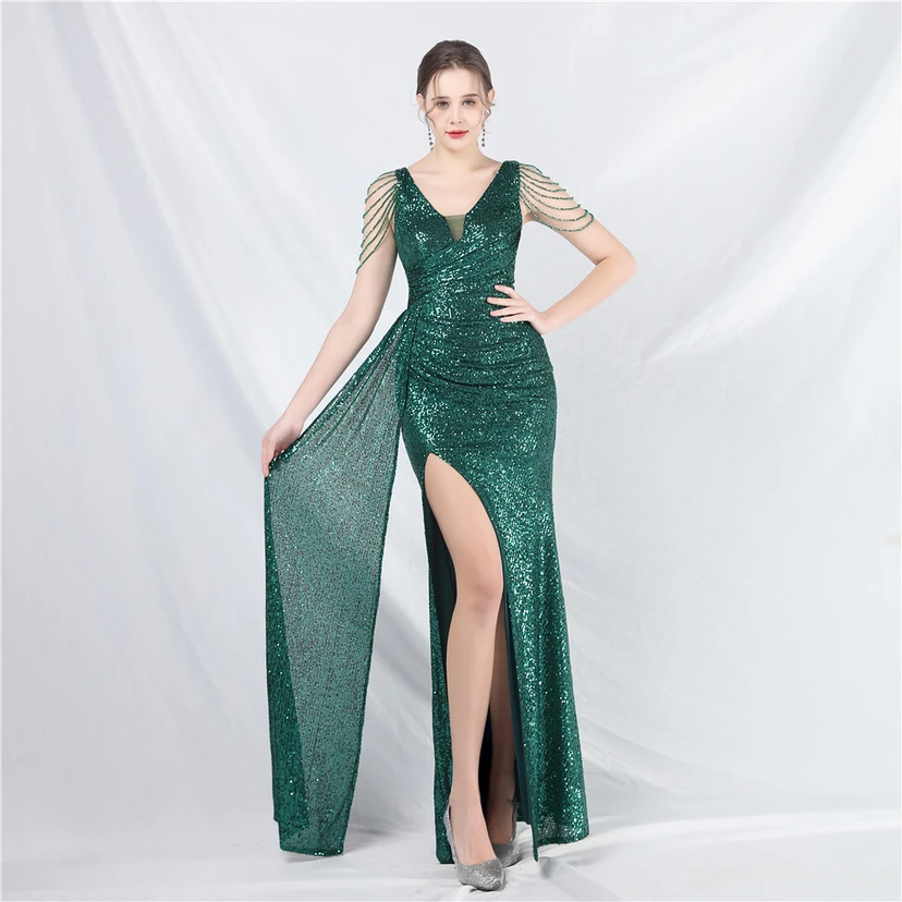 Cross-Border Dress Crafted Custom-Made Beaded Sequined Long Evening Dress view 11