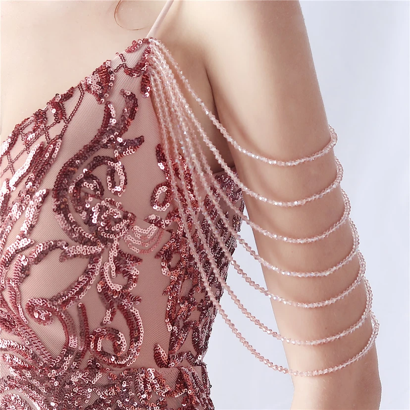 Robe de soirée haut de gamme en maille perlée et ornée de perles, modèle 3034. view 17
