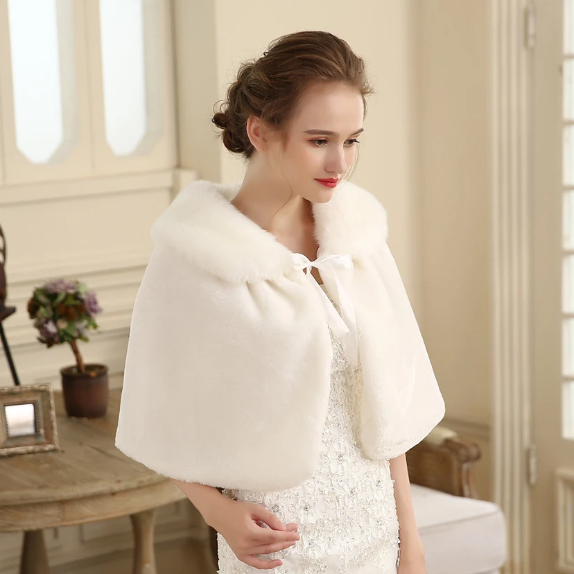 New Bridal Wedding Dress Wool Cape Winter Cheongsam Outer Wear Bridesmaid Dress Cape Shawl Warm