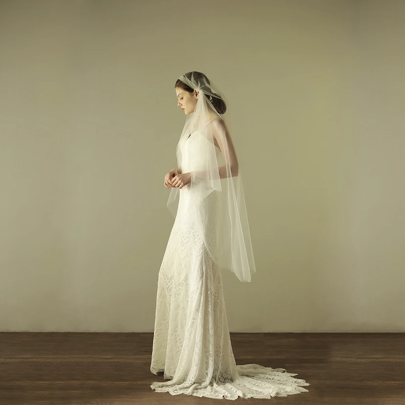 Soft Tulle Single Tier Fingertip Veil view 3